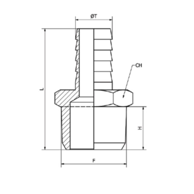 Vendita online Gomito 90° portagomma maschio conico BSPT